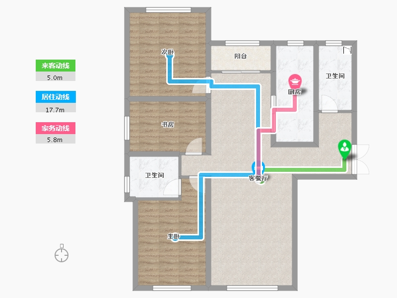 内蒙古自治区-包头市-正翔滨河-108.04-户型库-动静线