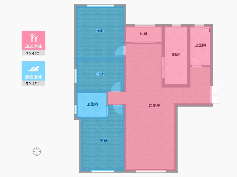 内蒙古自治区-包头市-正翔滨河-108.04-户型库-动静分区