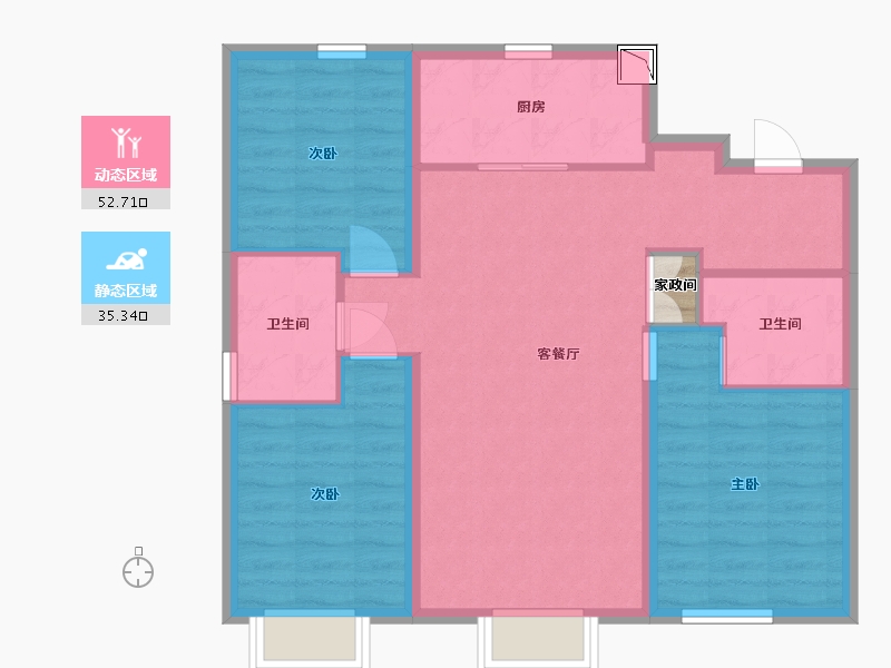 内蒙古自治区-包头市-万科城-79.78-户型库-动静分区