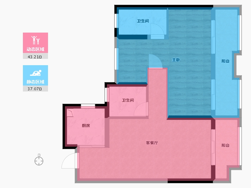 安徽省-合肥市-安建翰林天筑-71.25-户型库-动静分区