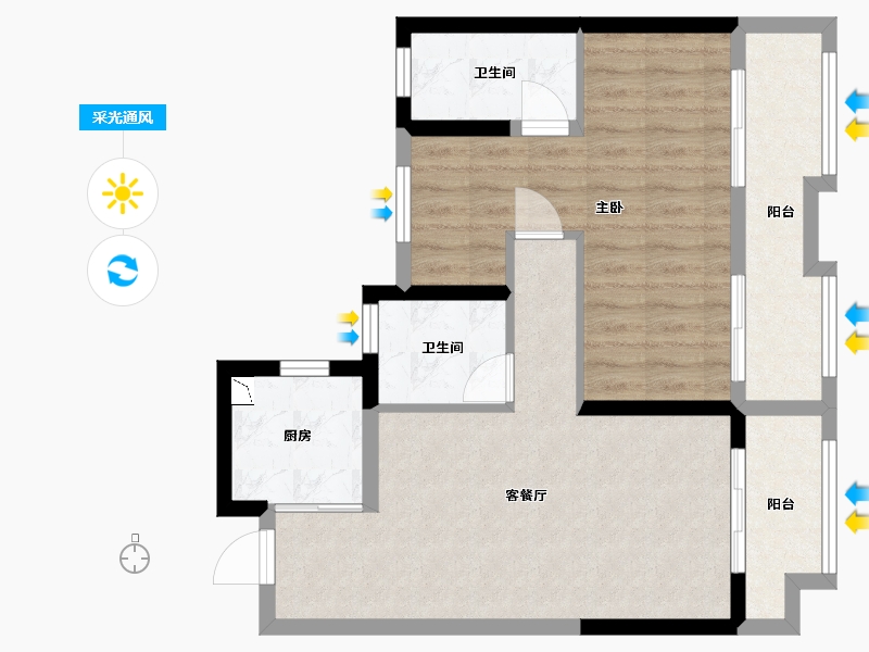 安徽省-合肥市-安建翰林天筑-71.25-户型库-采光通风