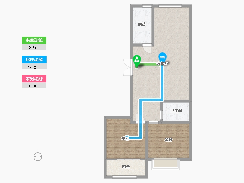 山东省-潍坊市-雅柏文一号公馆-84.00-户型库-动静线