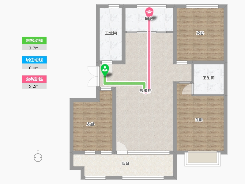 山东省-潍坊市-雅柏文一号公馆-97.60-户型库-动静线