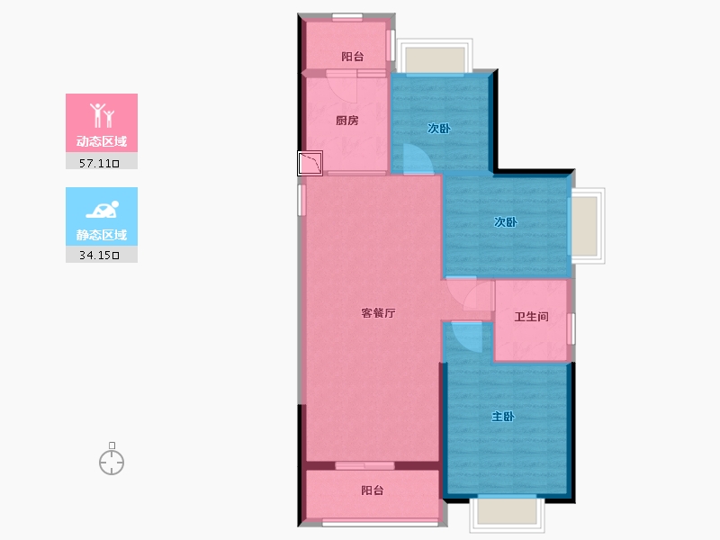 安徽省-蚌埠市-恒大滨河左岸-82.40-户型库-动静分区