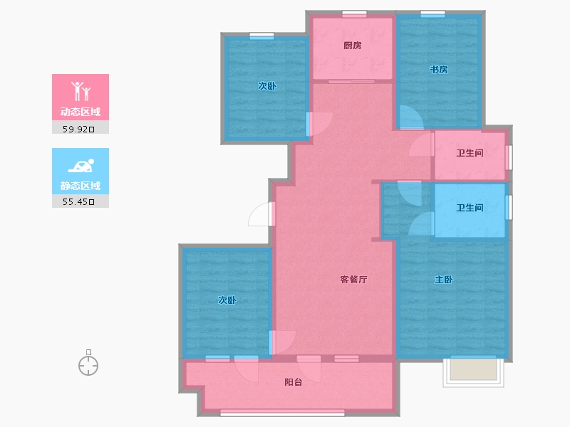 山东省-德州市-石榴春江明月-103.20-户型库-动静分区