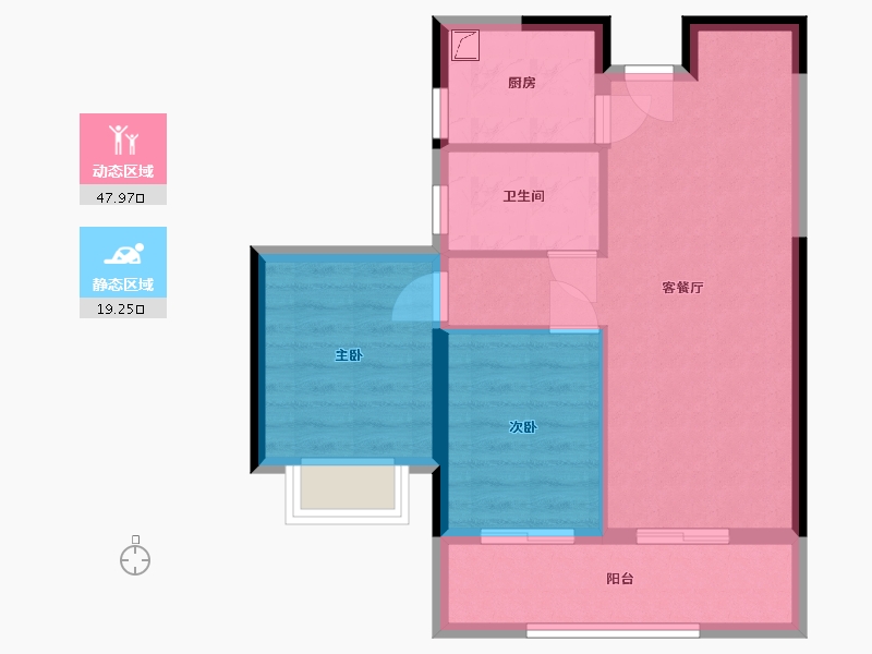 湖北省-鄂州市-富力金禧悦城-59.99-户型库-动静分区