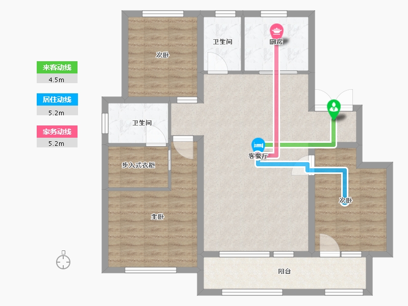 山东省-潍坊市-潍州公馆-95.20-户型库-动静线