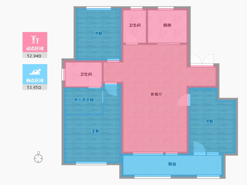 山东省-潍坊市-潍州公馆-95.20-户型库-动静分区