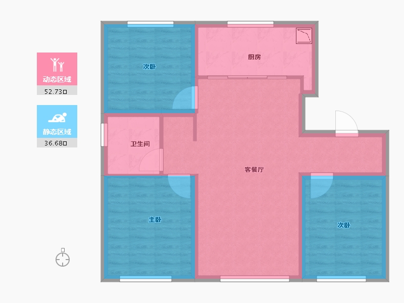 吉林省-长春市-万科翠湖春晓-80.00-户型库-动静分区