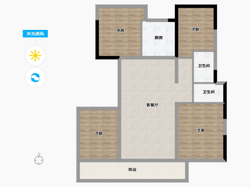 浙江省-宁波市-崇文花园-96.00-户型库-采光通风