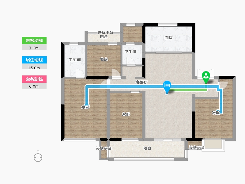 浙江省-宁波市-宝龙雅戈尔江汇城-111.20-户型库-动静线