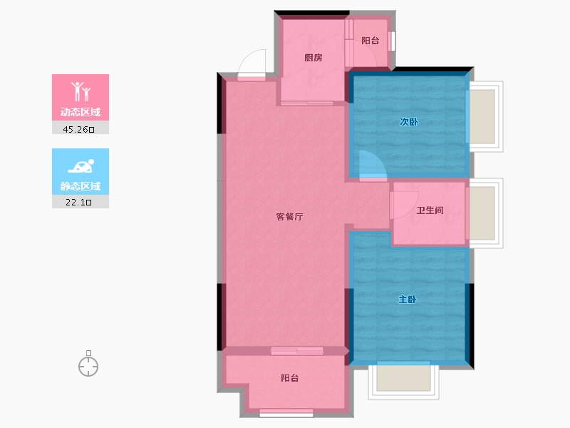 广东省-惠州市-东亚・俪景轩-59.55-户型库-动静分区