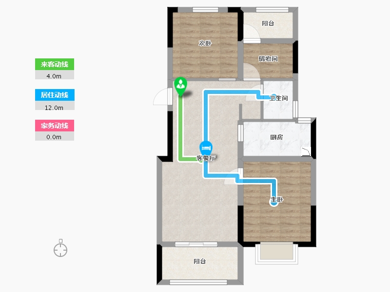 浙江省-宁波市-明洲锦绣桃源-72.00-户型库-动静线