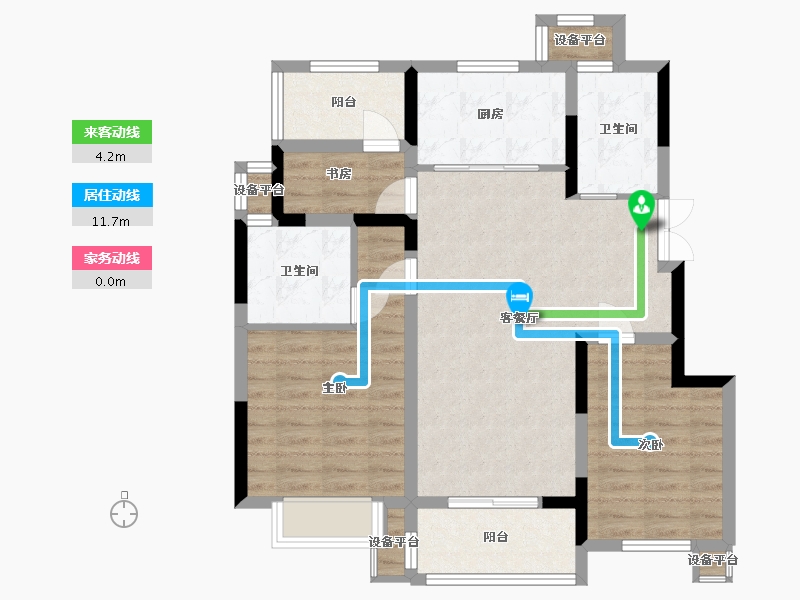 浙江省-宁波市-宝龙雅戈尔江汇城-83.20-户型库-动静线