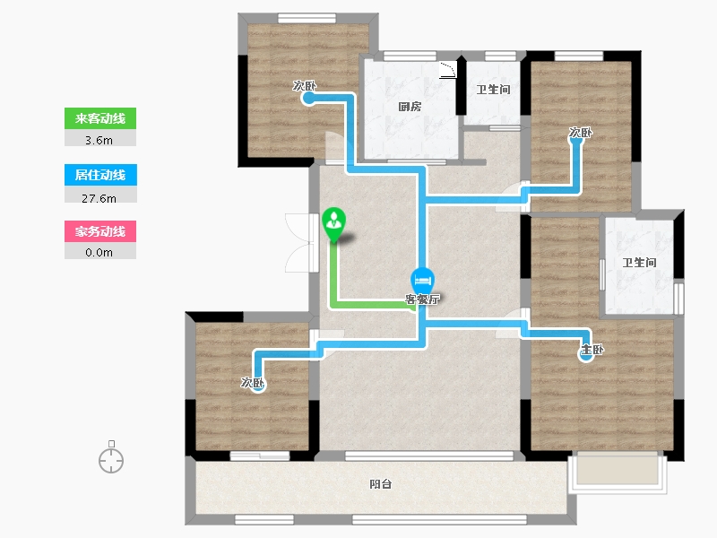 浙江省-宁波市-崇文花园-111.20-户型库-动静线