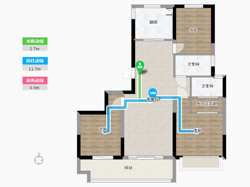 浙江省-宁波市-崇文花园-87.99-户型库-动静线