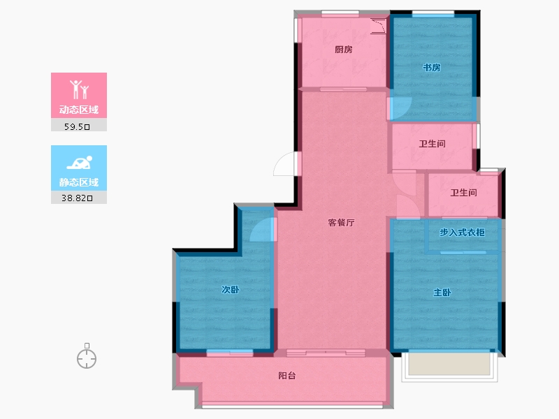 浙江省-宁波市-崇文花园-87.99-户型库-动静分区