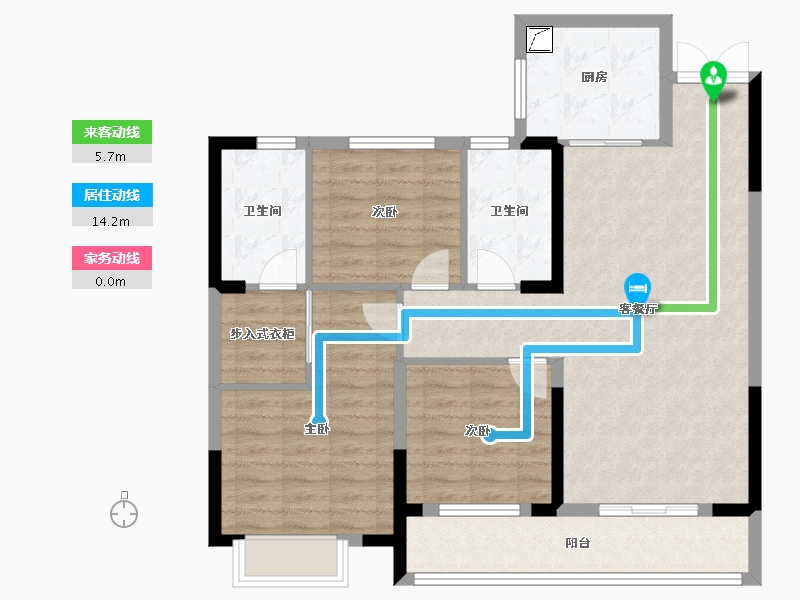 湖北省-仙桃市-蓝天白云-94.41-户型库-动静线