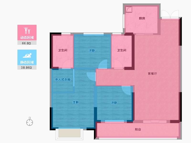 湖北省-仙桃市-蓝天白云-94.41-户型库-动静分区