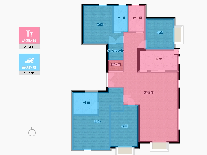 北京-北京市-保利绿城・和锦诚园-124.94-户型库-动静分区