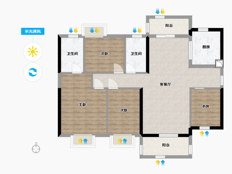 广东省-汕尾市-保利麓公馆-101.78-户型库-采光通风