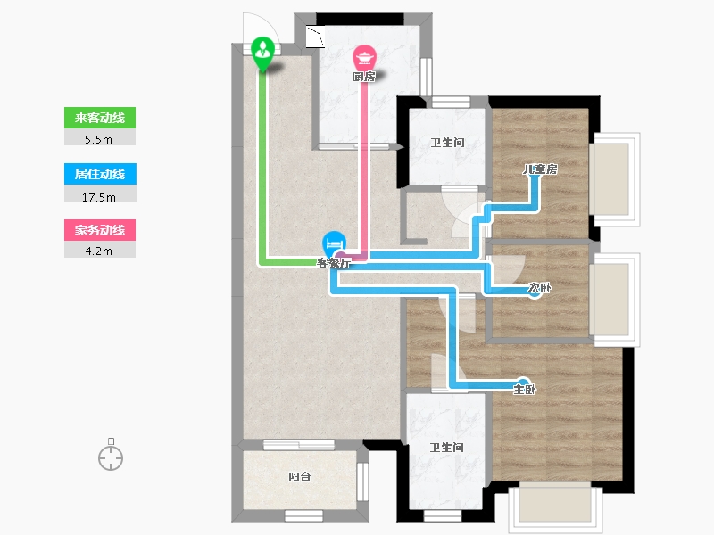 广东省-东莞市-华侨城纯水岸-63.81-户型库-动静线