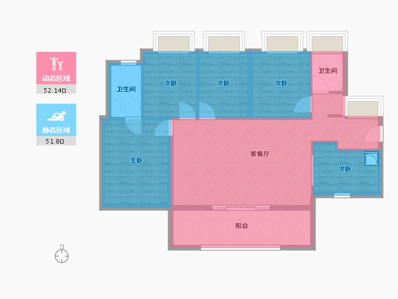 广东省-惠州市-万科中交金域华府-93.44-户型库-动静分区