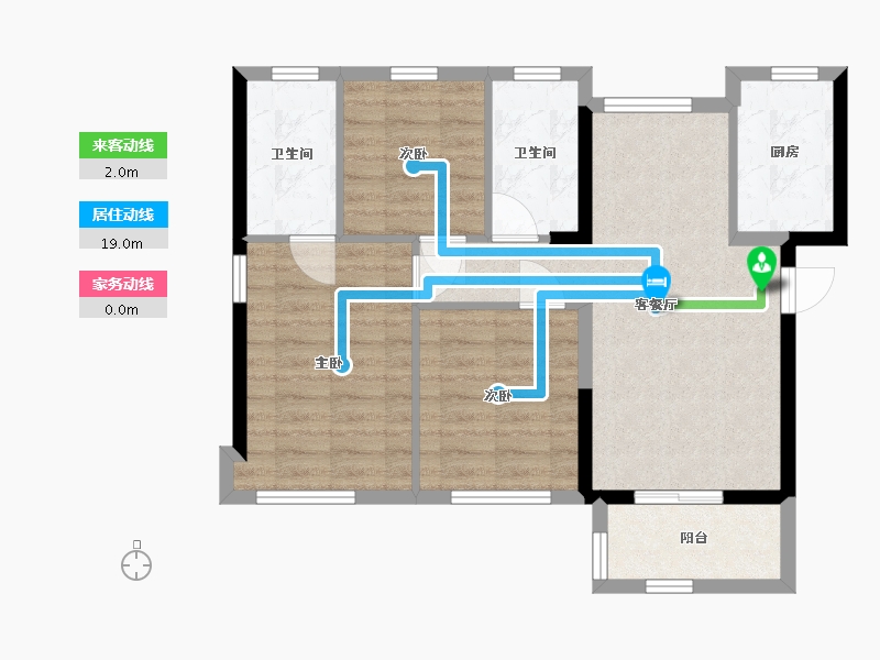 福建省-漳州市-阳光城大唐翡丽印象-69.60-户型库-动静线