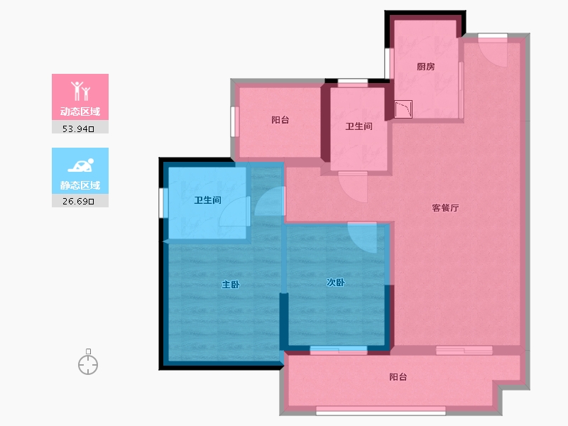 广东省-惠州市-金地招商中交未来理想（未来花园）-71.10-户型库-动静分区