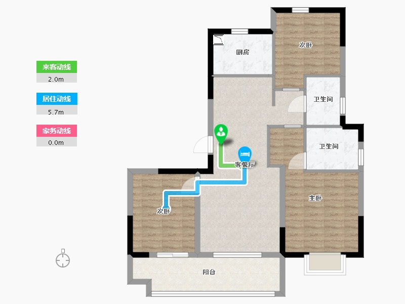 浙江省-宁波市-明洲锦绣桃源-92.80-户型库-动静线