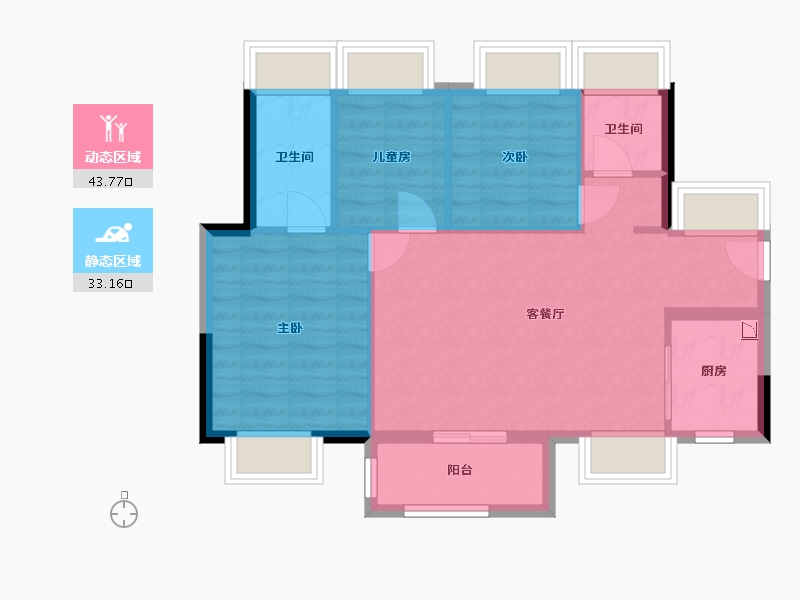 广东省-东莞市-华侨城纯水岸-69.30-户型库-动静分区