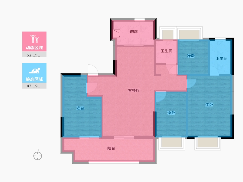 广东省-东莞市-华侨城纯水岸-90.22-户型库-动静分区