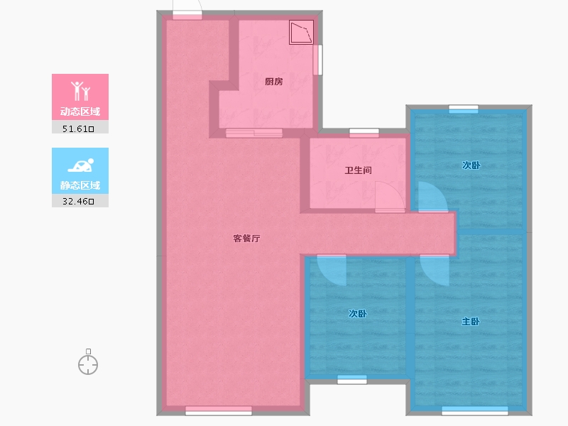 黑龙江省-哈尔滨市-融创星美御-74.24-户型库-动静分区