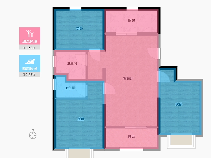 天津-天津市-天保意境雅居-74.43-户型库-动静分区