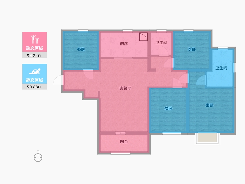 天津-天津市-爱情缤纷里-92.23-户型库-动静分区