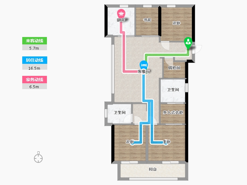 浙江省-杭州市-绿城春风金沙-96.74-户型库-动静线