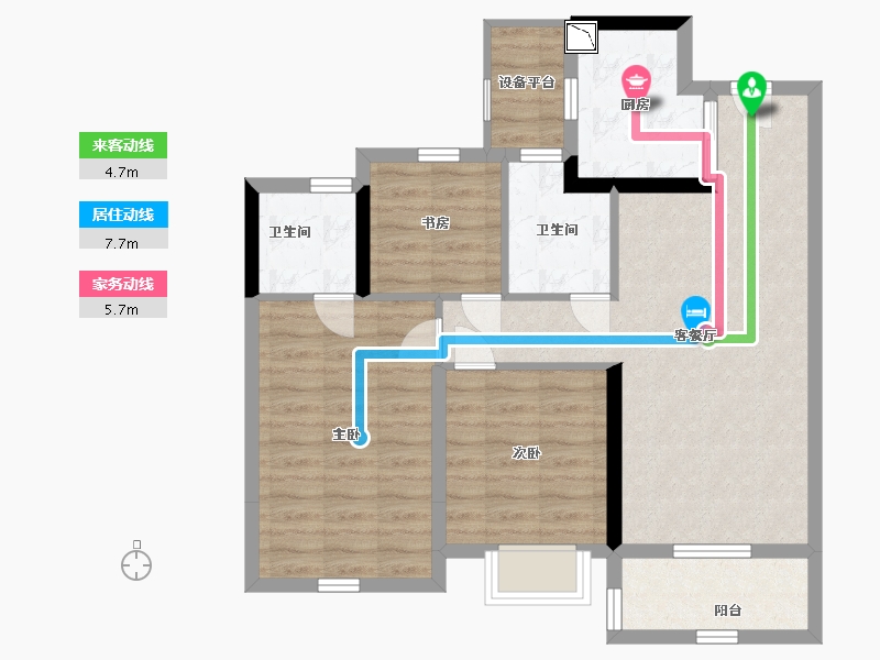 浙江省-杭州市-新希望锦畔云汀-78.40-户型库-动静线