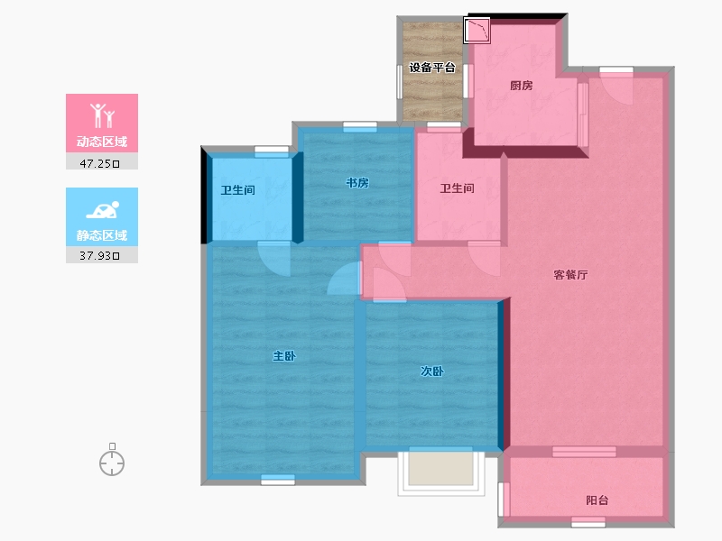 浙江省-杭州市-新希望锦畔云汀-78.40-户型库-动静分区