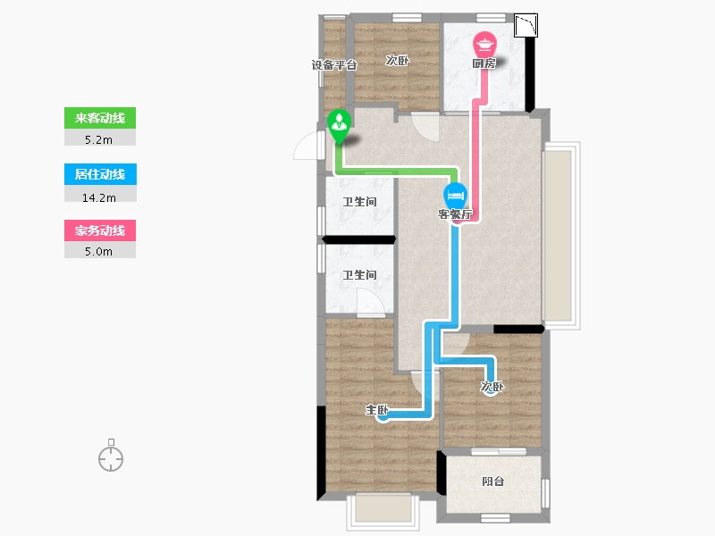 浙江省-杭州市-杭辰星万里-76.00-户型库-动静线