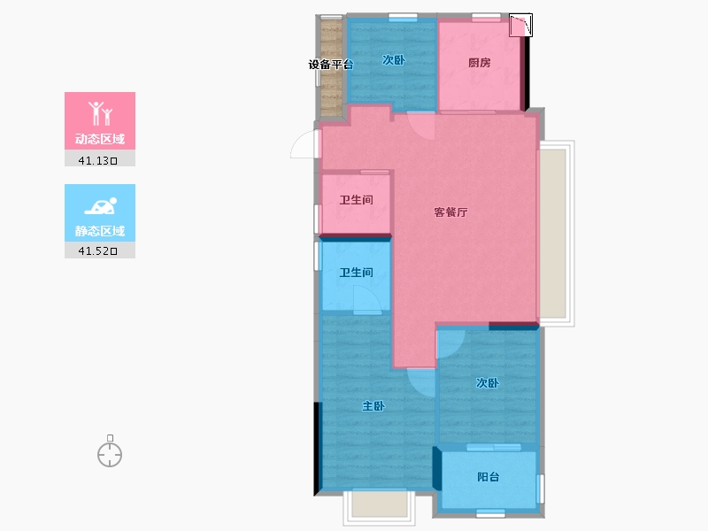 浙江省-杭州市-杭辰星万里-76.00-户型库-动静分区