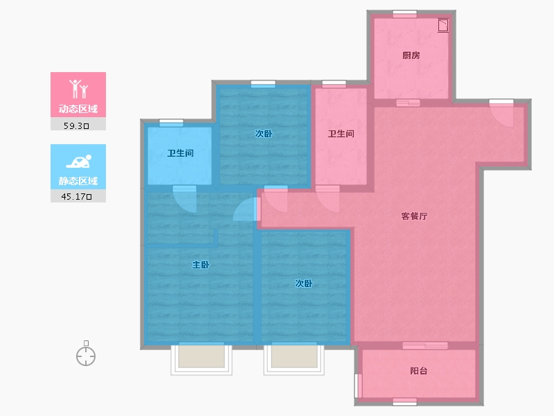 天津-天津市-农垦含章雅著-92.00-户型库-动静分区