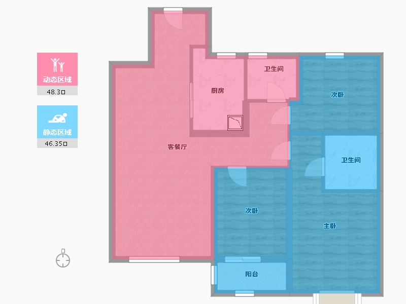 天津-天津市-农垦含章雅著-84.00-户型库-动静分区