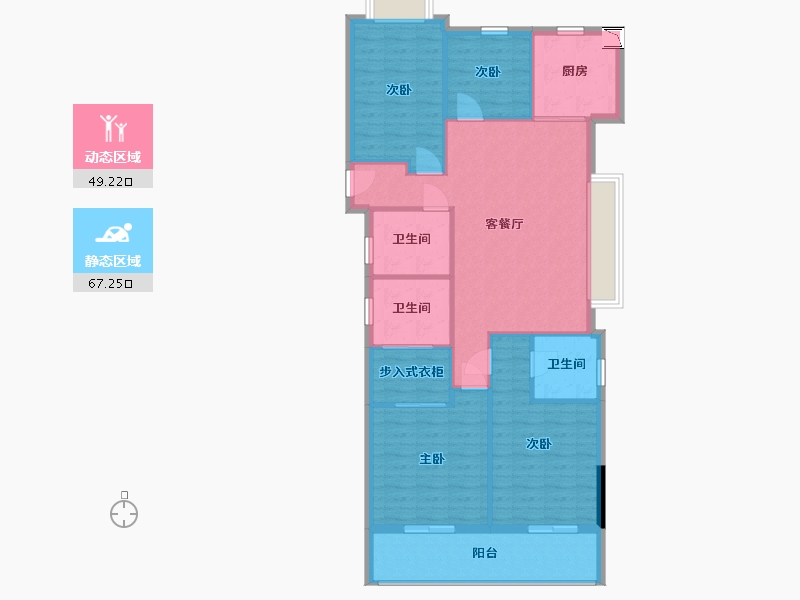 浙江省-杭州市-滨江御滨府-106.16-户型库-动静分区