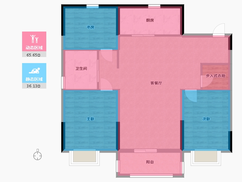 黑龙江省-哈尔滨市-珍宝岛・健康城-92.01-户型库-动静分区