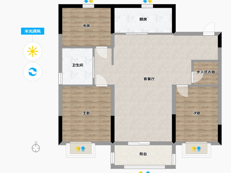 黑龙江省-哈尔滨市-珍宝岛・健康城-92.01-户型库-采光通风