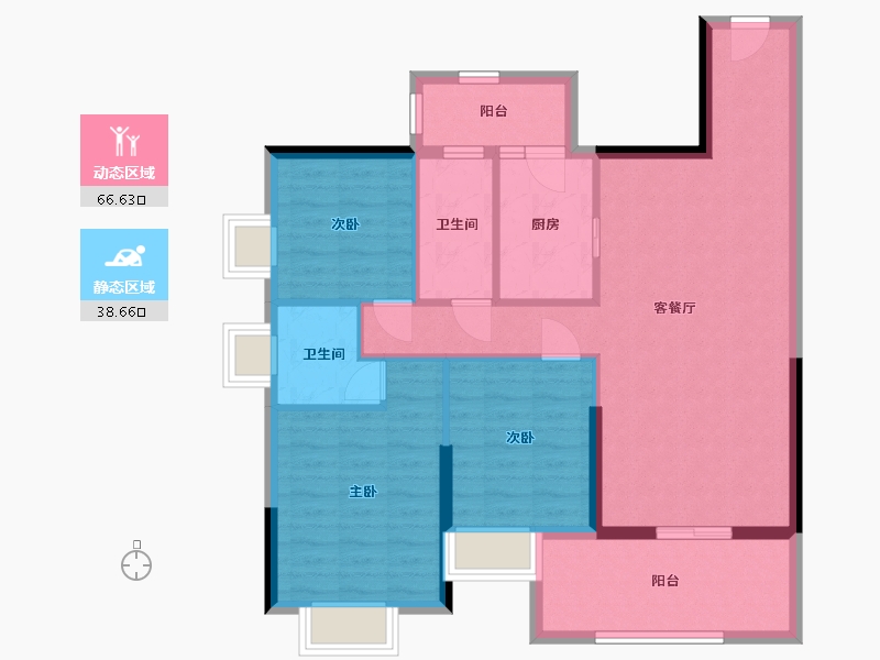 广东省-湛江市-嘉悦花园-94.38-户型库-动静分区