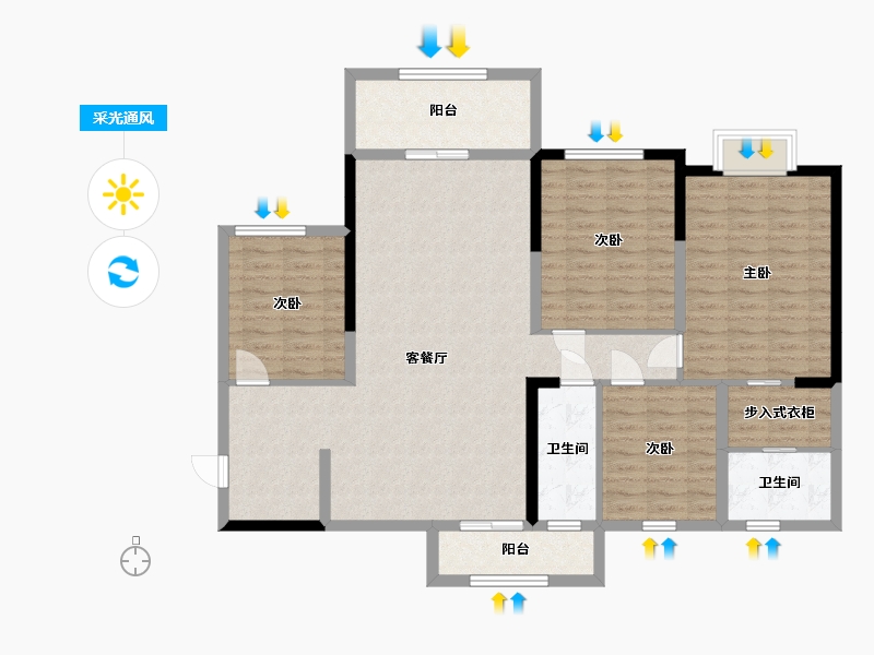 广东省-湛江市-御景鸿庭-120.42-户型库-采光通风