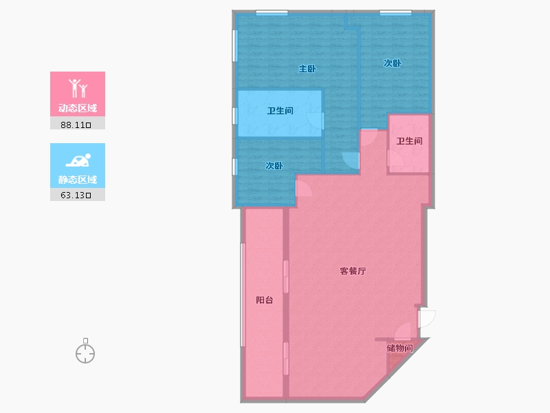 上海-上海市-东和公寓-139.68-户型库-动静分区