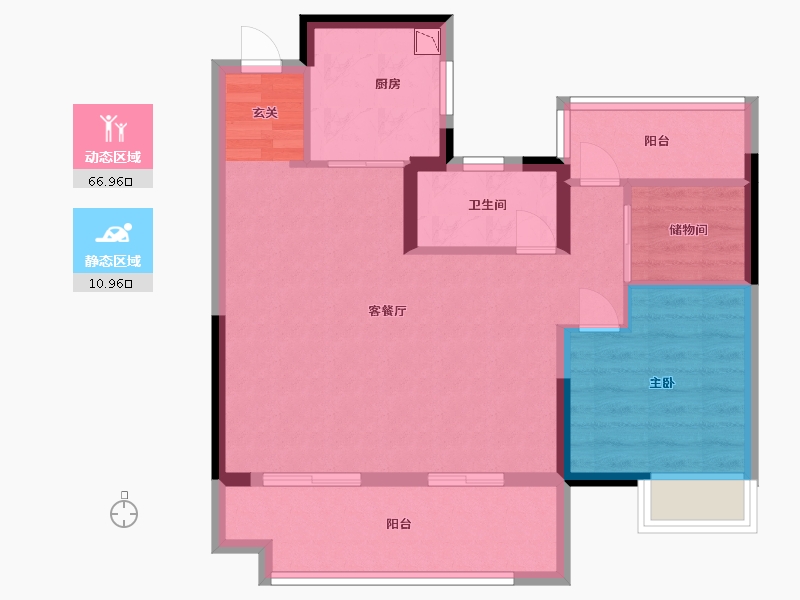 安徽省-合肥市-正荣旭辉政务未来-69.60-户型库-动静分区