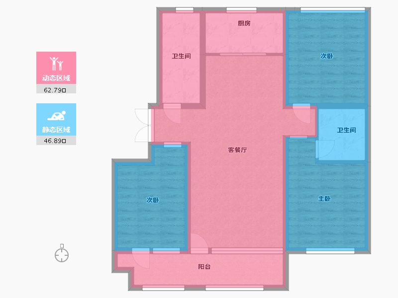 山东省-潍坊市-雅柏文一号公馆-97.60-户型库-动静分区